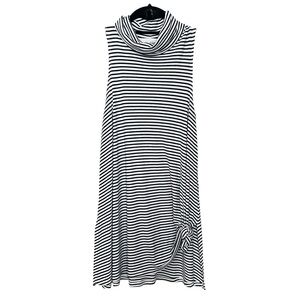 Striped Sleeveless Side Knot - Black & White